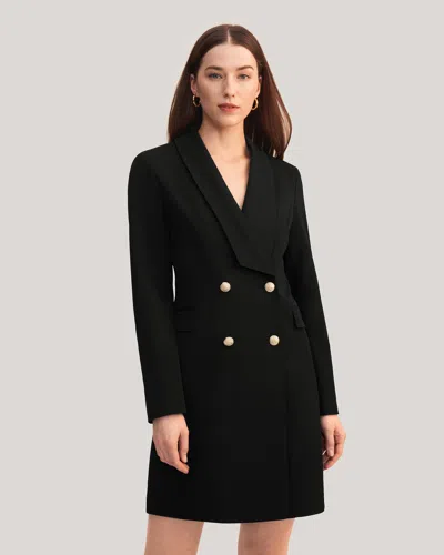 Lilysilk Timeless Silk Lined Blazer Dress In Black