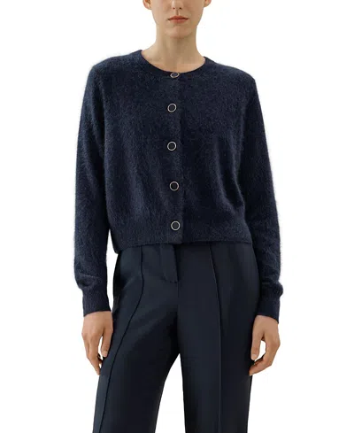 Lilysilk Ultra-soft Brushed Cashmere Cardigan In Blue