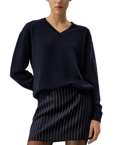 Lilysilk Baby Cashmere V-neck Sweater In Black