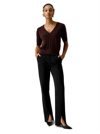 Lilysilk V-neck Cashmere T-shirt In Fruitwood