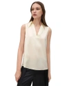 Lilysilk V-neck Sleeveless Silk Violet Blouse In Lily White