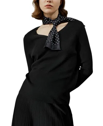 Lilysilk V-neck Ultra-fine Merino Wool Sweater In Black