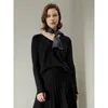 Lilysilk V-neck Ultra-fine Merino Wool Sweater In Black