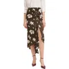 Lilysilk Vintage Midi Silk Floral Printed Skirt For Women In Lily White