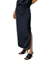 Lilysilk Washable Silk Charmeuse Pull-on Skirt In Blue