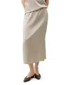 Lilysilk Washable Silk Charmeuse Pull-on Skirt In Neutral