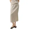 Lilysilk Washable Silk Charmeuse Pull-on Skirt In Neutral