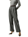 Lilysilk Wide Leg Wool-flannel Suit Trousers In Glen Check