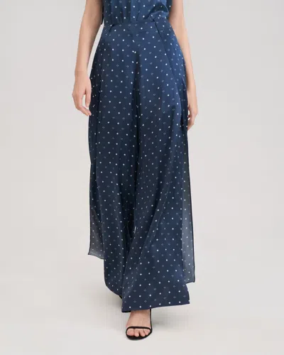 Lilysilk Wide-legged Silk Ginkgo Pants For Women In Blue