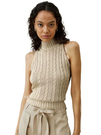 Lilysilk Wild Silk Sleeveless Sweater In Beige
