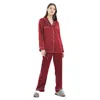 Lilysilk Women's 22mm Gold Piping Silk Pajamas Set In Burgundy