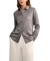 Lilysilk Basic Concealed Placket Silk Shirts In Gray