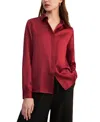 Lilysilk Basic Concealed Placket Silk Shirt In Red