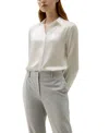 Lilysilk Basic Concealed Placket Silk Shirts In White