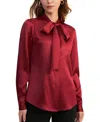 Lilysilk Women's Bow-tie Neck Silk Blouse In Red