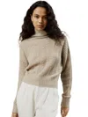 Lilysilk Women's Classic Cable Knit Turtleneck Sweater In Brown