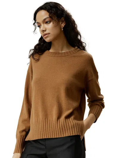 Lilysilk Women's Crew Neck Cashmere Sweater In Brown