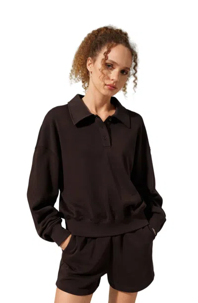 Lilysilk Women's Heirloom '89 Polo Sweatshirt In Brown