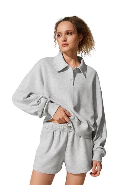 Lilysilk Women's Heirloom '89 Polo Sweatshirt In Gray