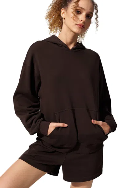 Lilysilk Women's Seamflow Douceur Hoodie In Brown