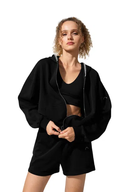 Lilysilk Women's Seamflow Verge Hoodie In Black