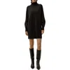 Lilysilk Wool-cashmere Turtleneck Sweater Dress In Black