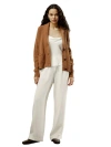 Lilysilk Wool-cashmere Blend Shawl Collar Cardigan In Brown