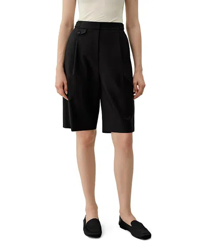 Lilysilk Wool Silk Bermuda In Black