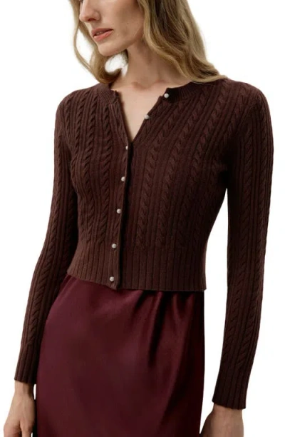 Lilysilk X Lydia Millen The Hawthorn Cardigan In Brown