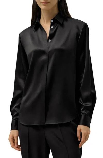 Lilysilk X Lydia Tomlinson Bianca Shirt In Black