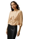 Lilysilk X Sonia Fitted Retro Corset Silk Top In Brown
