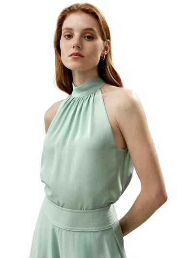 Lilysilk Yasmin Sleeveless Halter Top In Green
