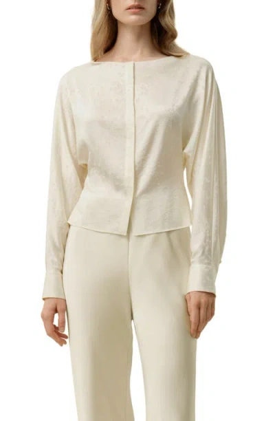 Lilysilk Ying Jacquard Silk Blouse In Neutral