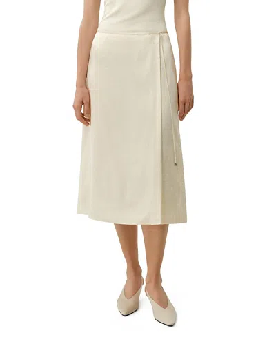 Lilysilk Ying Jacquard Silk Skirt In White