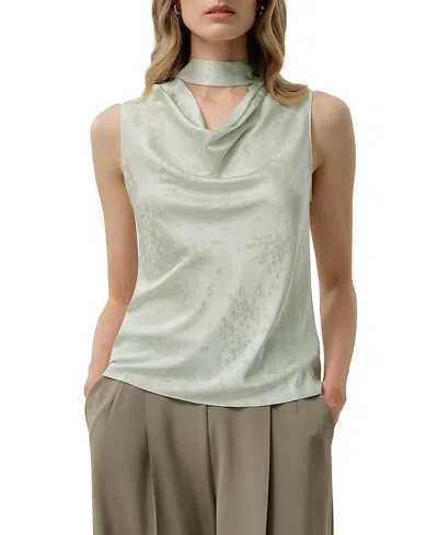 Lilysilk Ying Jacquard Silk Tank In Green