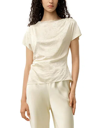 Lilysilk Ying Jacquard Silk Top In White
