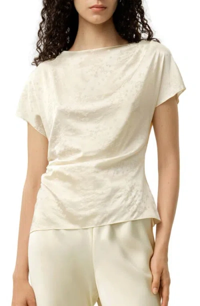 Lilysilk Ying Jacquard Silk Top In White