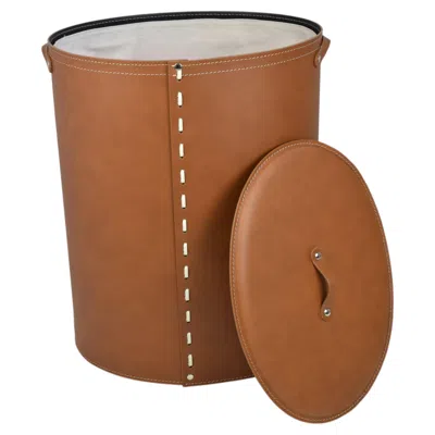 Pre-owned Limac Design Oval Laundry Basket Standard Ricky In Brown