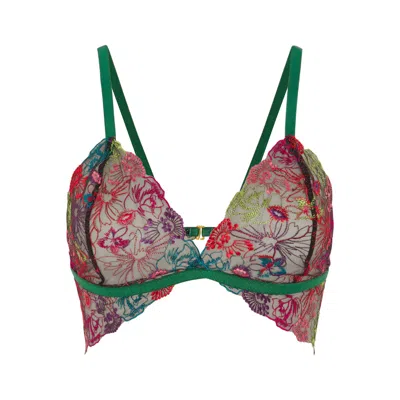 Limar Women's Green / Pink Wild Garden Bralette In Multi
