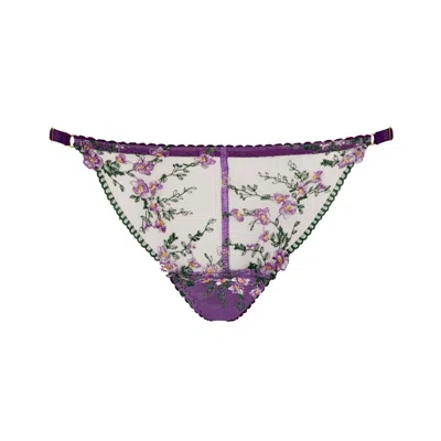 Limar Women's Green / Purple Violet Bloom Tanga In Multi