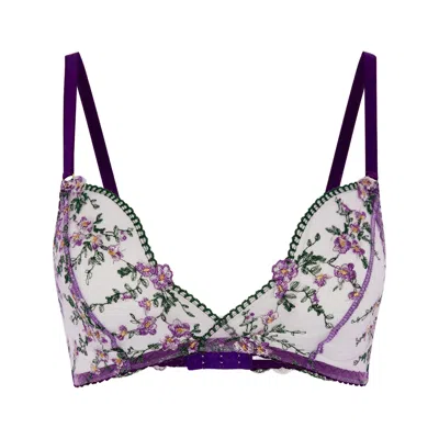 Limar Women's Purple / Green Violet Bloom Bralette In Multi