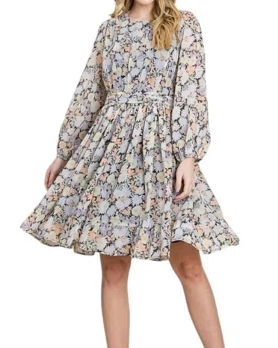 Lime N Chili Chiffon Lined Curvy Dress Floral In Black Floral