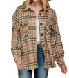 Lime N Chili Multi Color Print Shacket In Tan In Multi