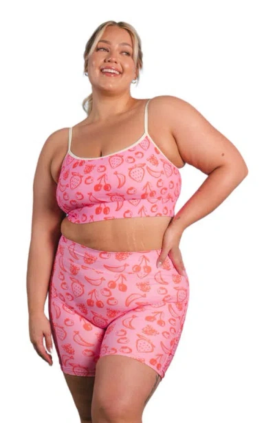 Lime Ricki Swimwear Bike Short In Fruity Doodles