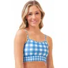 Lime Ricki Swimwear Bralette In Blue Gingham