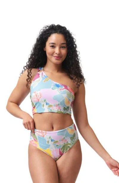 Lime Ricki Swimwear High-rise Bottom In Abstract Shell