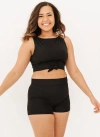 Lime Ricki Swimwear Knotted Crop Top In Black