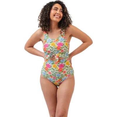 Lime Ricki Swimwear Knotted One-piece In Breezy Floral