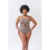 Lime Ricki Swimwear Knotted One-piece In Leopard