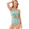 Lime Ricki Swimwear Knotted One-piece In Little Meadow